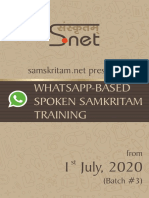 1 July, 2020: Whatsapp-Based Spoken Samkritam Training