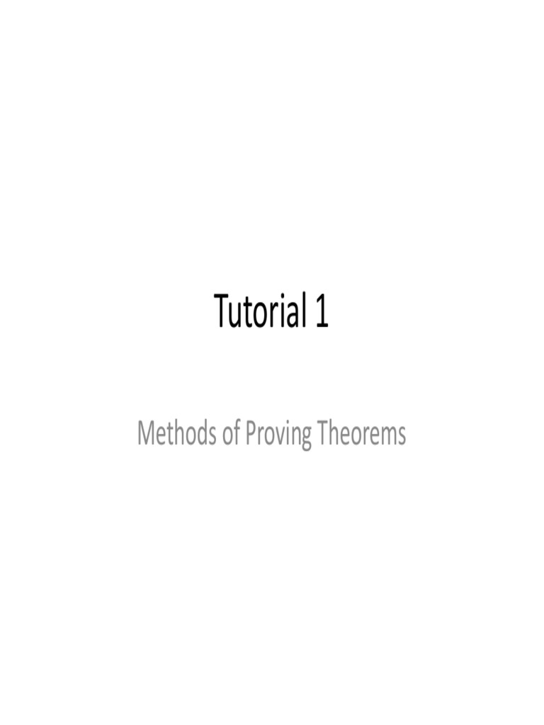 Tutorial1 Pdf Pdf Theorem Mathematical Proof