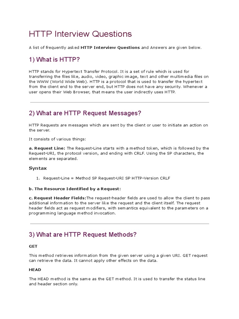 1) What Is HTTP?: Syntax | PDF | Hypertext Transfer Protocol | Web Server