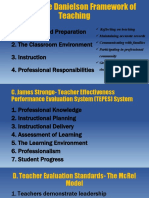 Planning and Preparation 2. The Classroom Environment 3. Instruction 4. Professional Responsibilities