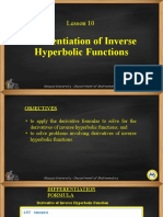 Lesson 10-Differentiation of Inverse Hyperbolic Functions