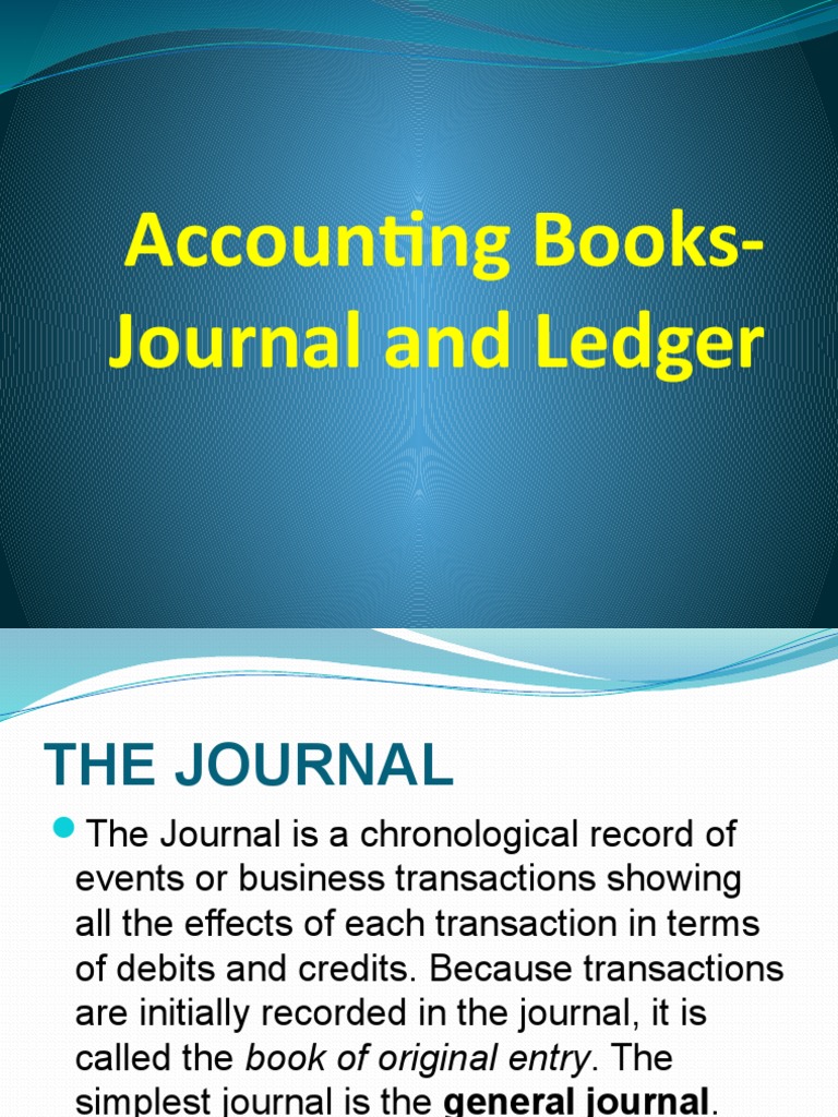 Accounting Books, Journal and Ledger Report PDF