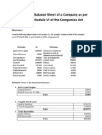 Problems On Balance Sheet of A Company As Per Revised Schedule VI of The Companies Act