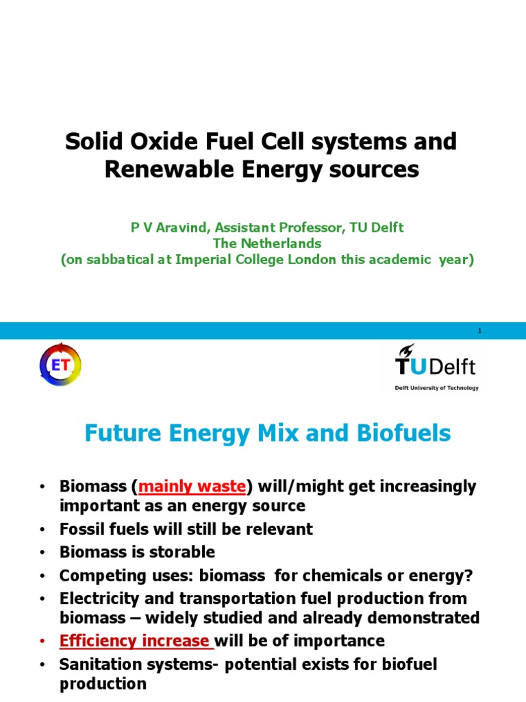 Solid Oxide Fuel Cell Systems and Renewable Energy Sources | PDF ...