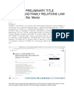 Articles 1-36 PRELIMINARY TITLE Persons and Family Relations Law (Melencio S. Sta. Maria)