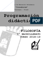 Programación 1º BACHILLERATO Filosofía 2018-19