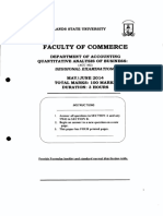Faculty of Commerce: Department of Accounting Quantitative Analysis of Business