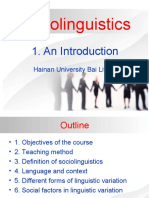 Sociolinguistics: 1. An Introduction