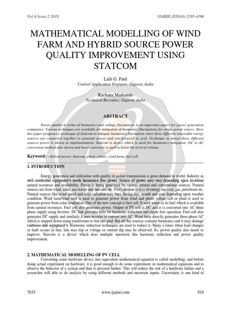 Wind Farm Power Quality Improvement | PDF | Power Inverter | Solar Power