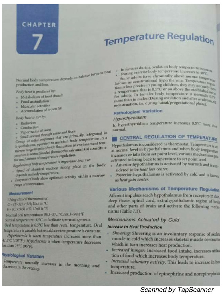 Temperature Regulation | PDF