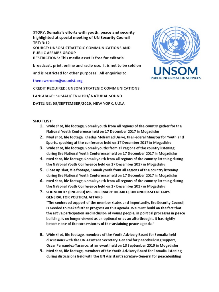 Somalia's Youth Role in Peace Efforts | PDF | Somalia | Mogadishu