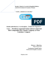 Derularea Negocierii Unui Contract Comercial: Între Companiile Efes Vitanta Company Și Glass Container Compan