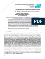 Comparative Analysis of Computerized Accounting System and Manual Accounting System of Quoted Microfinance Banks (MFBS) in Nigeria