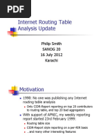 Internet Routing Table Analysis Update: Philip Smith Sanog 20 16 July 2012 Karachi