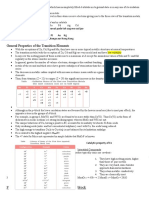 General Properties of The Transition Elements: F Block