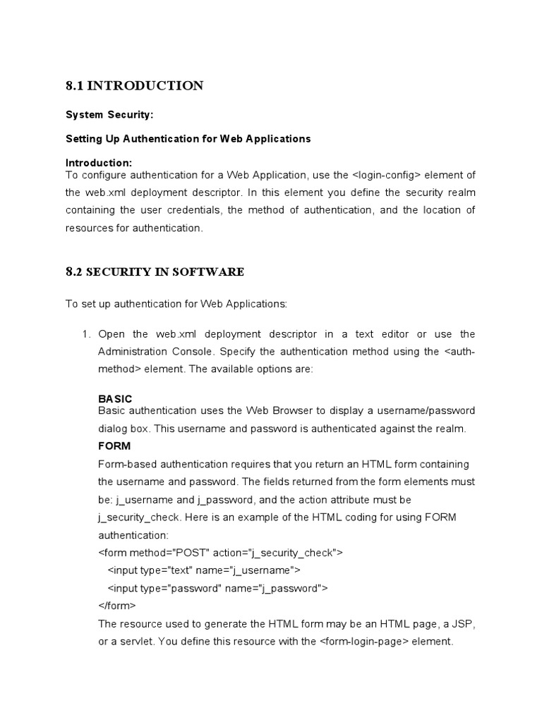 Web Application Authentication Setup | PDF