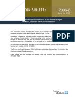 Harmonization To Certain Measures of The Federal Budget of May 2, 2006 and Other Fiscal Measures