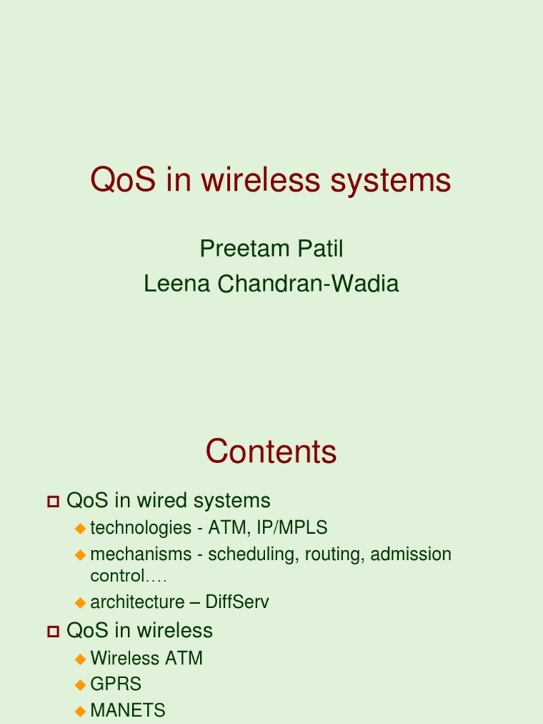 QoS Strategies in Wireless Networks | PDF | Multiprotocol Label ...
