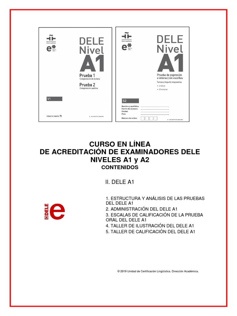 A1 - A2 - en Línea - Contenidos - II - DELE A1 PDF | PDF | Cuestionario ...