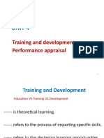 Unit 4: Training and Development Performance Appraisal