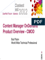 Content Manager Ondemand Product Overview - Cmod: Bud Paton World Wide Technical Professional