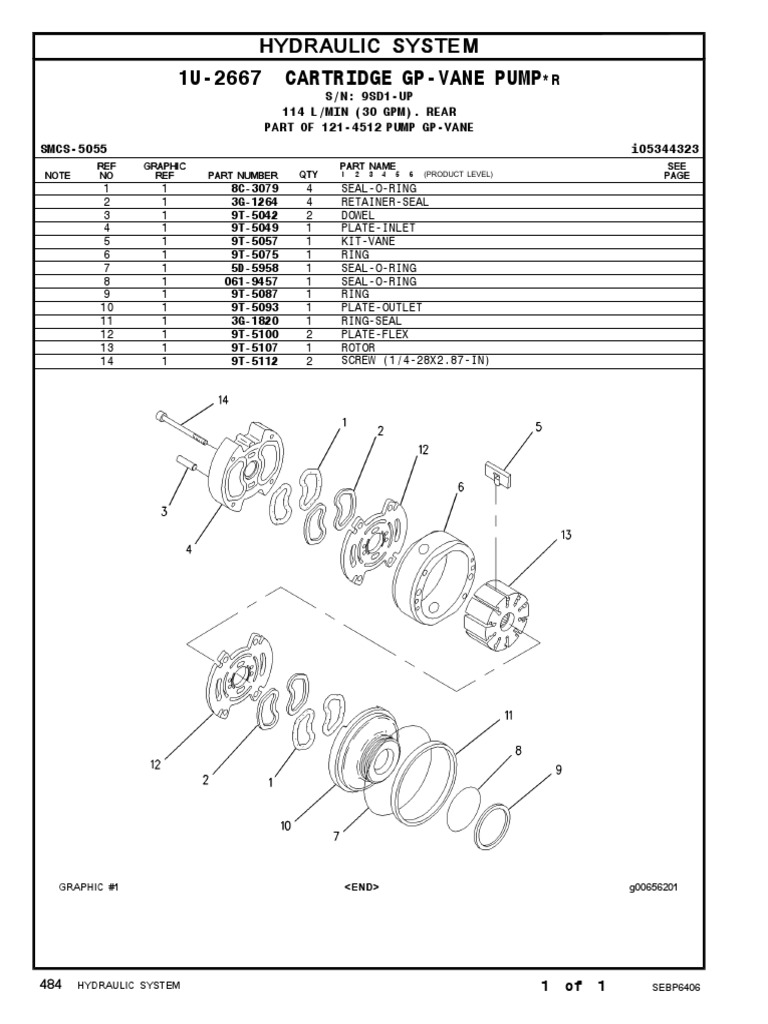 Hydraulic System Pump Parts List | PDF | Manufactured Goods | Machines