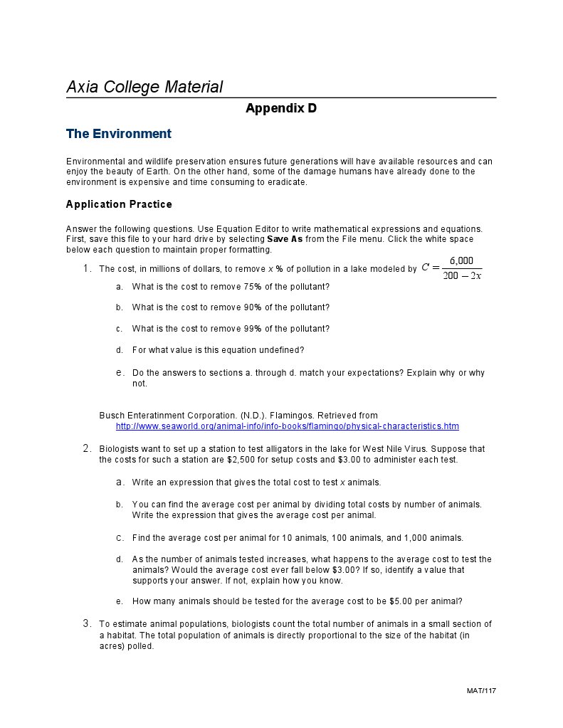 Mat117 Appendix D | PDF