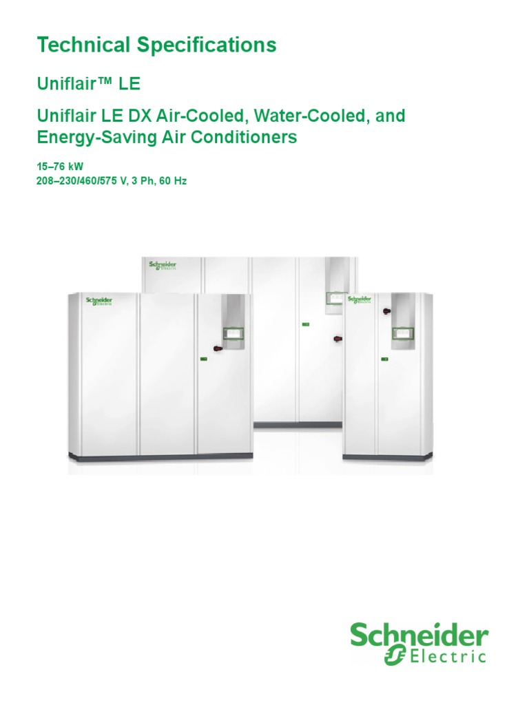 Uniflair LE TDAV - Technical Specifications PDF | PDF | Heat Exchanger ...