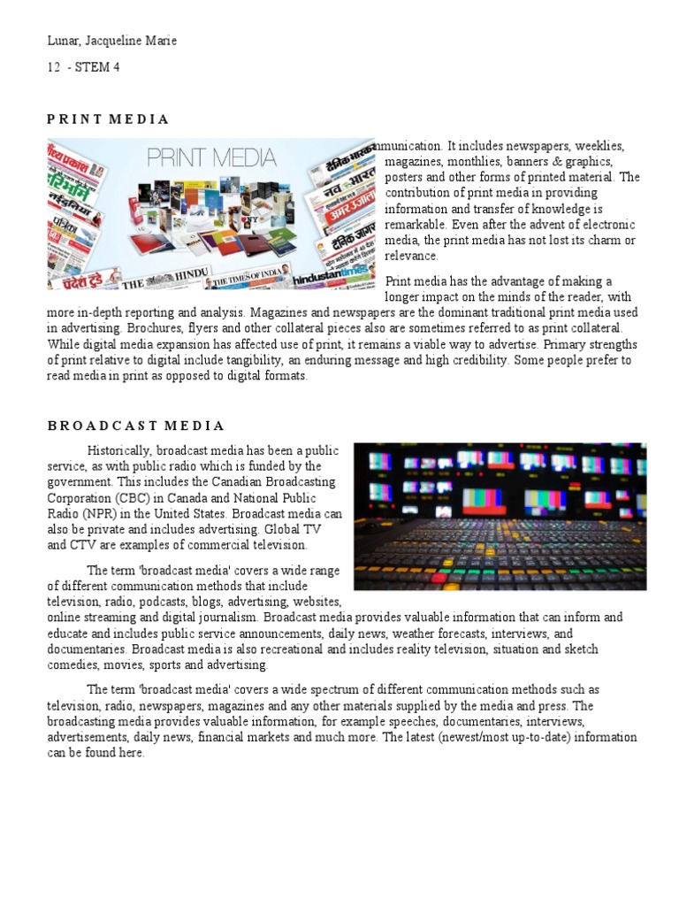 Print Media | PDF | New Media | Mass Media