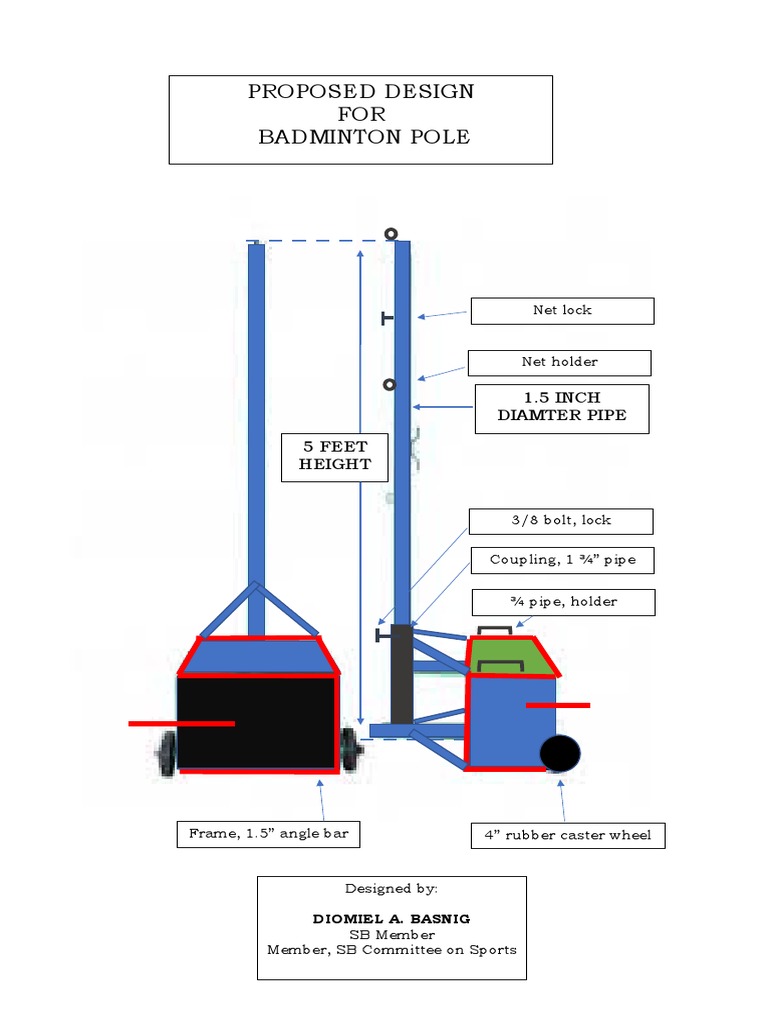 Badminton Pole Ready Made Design PDF