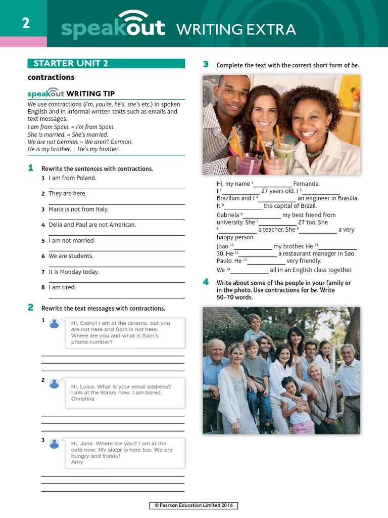 18 Speakout - Writing - Extra - Starter - Unit - 2 PDF | PDF ...