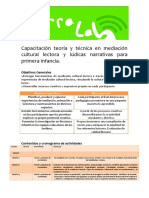 Capacitación teoría y técnica en mediación cultural lectora y lúdicas narrativas para primera infancia