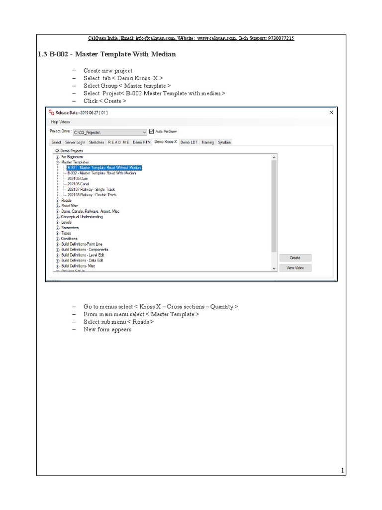 CalQuan Software Training Guide | PDF | Menu | Menu (Computing)
