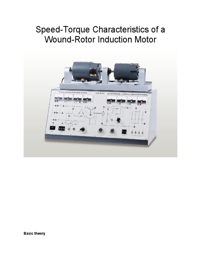 Speed-Torque Characteristics of A Wound-Rotor Induction Motor | PDF ...