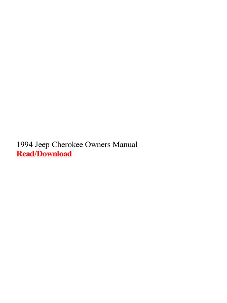 1994 JEEP GRAND CHEROKEE OWNERS MANUAL PDF intelligence overview