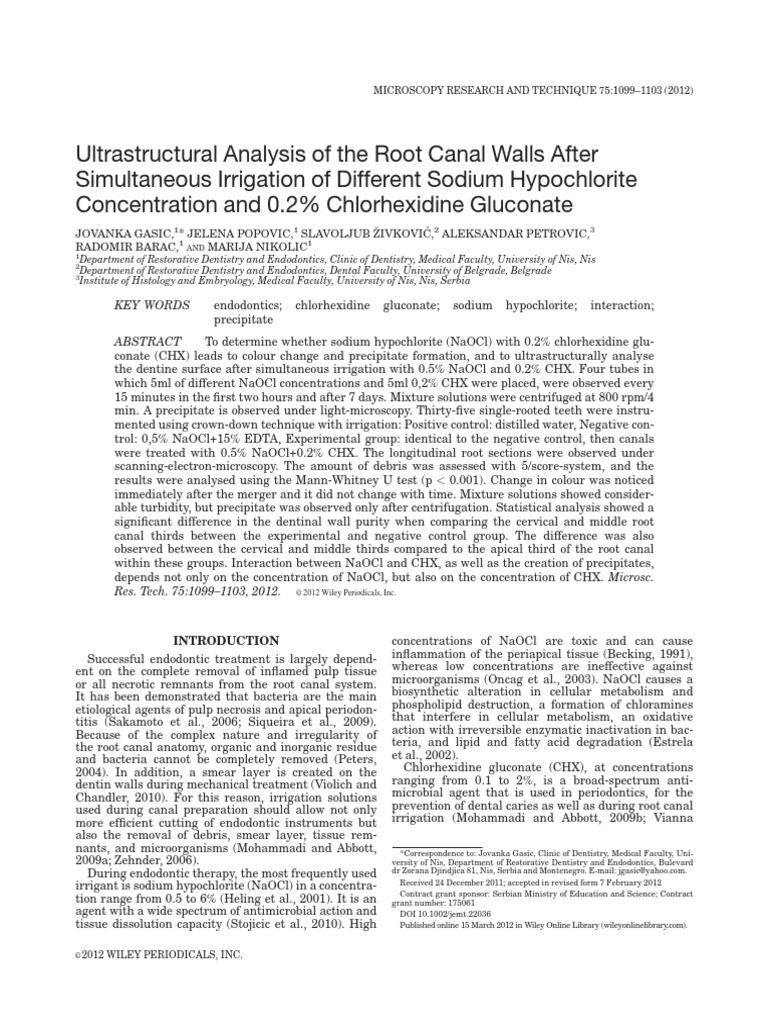 Ultrastructural Analysis of The Root Canal Walls After Simultaneous