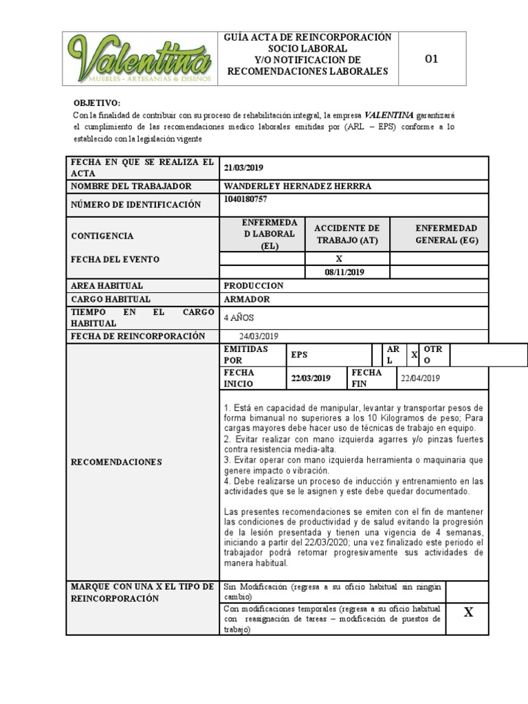 Guía de Reincorporación Laboral 2023 | PDF | Labor | Salud y bienestar