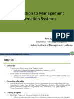Introduction To Management Information Systems: Amit Agrahari Indian Institute of Management, Lucknow