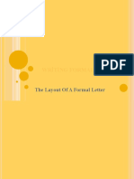 Writing Formal Letters: The Layout of A Formal Letter