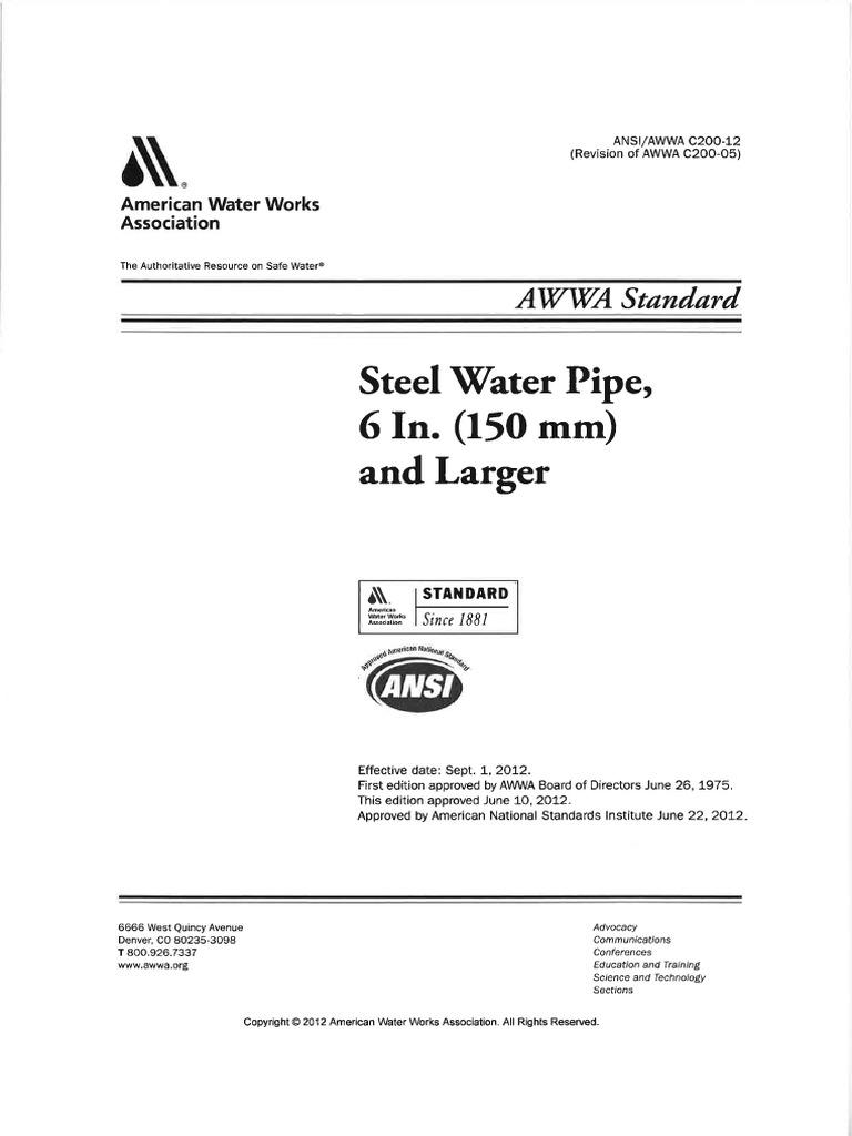 Awwa C200-12 PDF | PDF