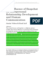 The Influence of Snapchat On Interpersonal Relationship Development and Human Communication