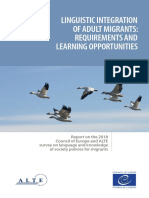 Report On The 2018 Council of Europe and Alte Survey On Language and Knowledge of Society Policies For Migrants
