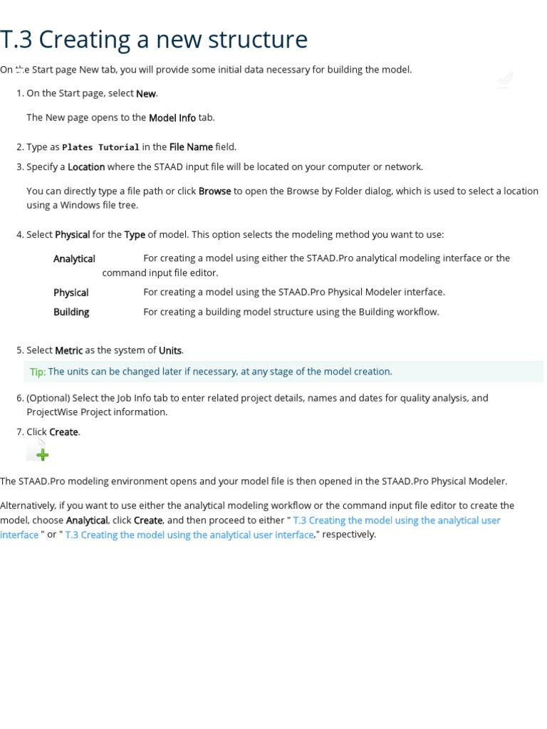 STAAD.Pro Physical Model Setup Guide | PDF