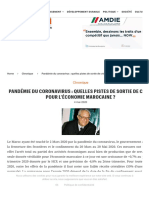 Pandémie Du Coronavirus _ Quelles Pistes De Sortie De Crise Pour L’économie Marocaine _