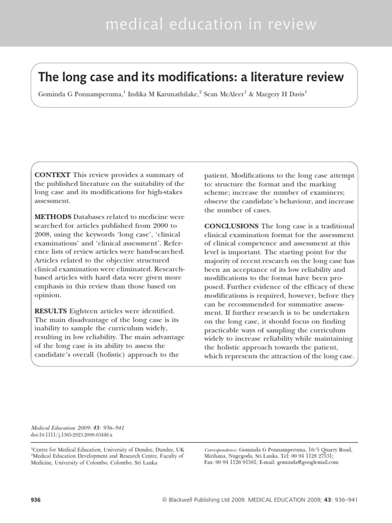 The Long Case and Its Modifications A Li PDF | PDF | Educational ...