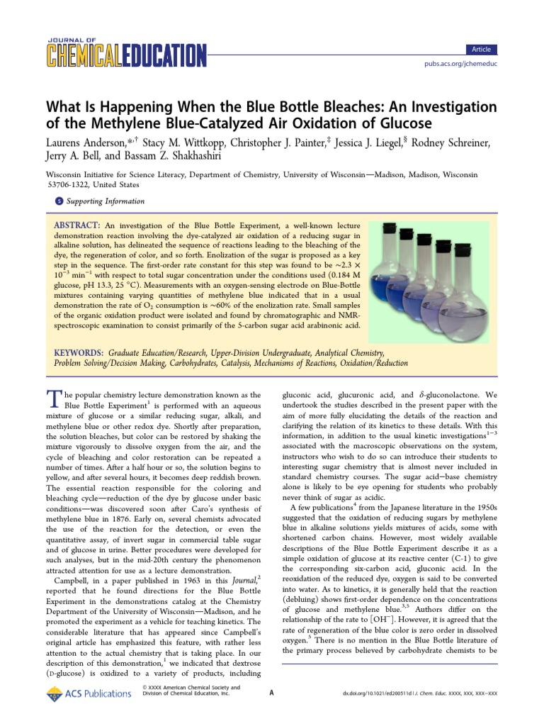 What Is Happening When The Blue Bottle Bleaches An Investigation of