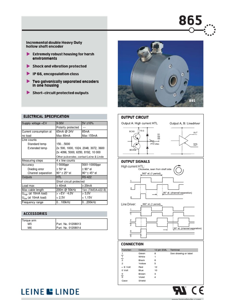 Leine Linde Encoder 865 Specifications | PDF | Equipment | Electrical ...
