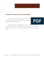 Declaração de Autoria e Responsabilidade por Modelo de Proposta Comercial