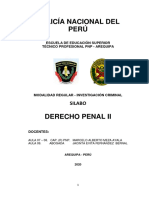 Silabo Derecho Penal Ii Inv. Criminal PDF