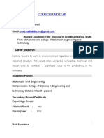 Curriculum Vitae: Syedasifuddin Cell: 7702637500 Email: Highest Academic Title: Diploma in Civil Engineering (DCE)